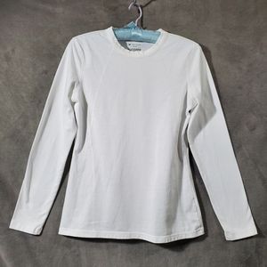 Tek Gear Cotton Blend Long Sleeve Fitted T-Shirt White Size S